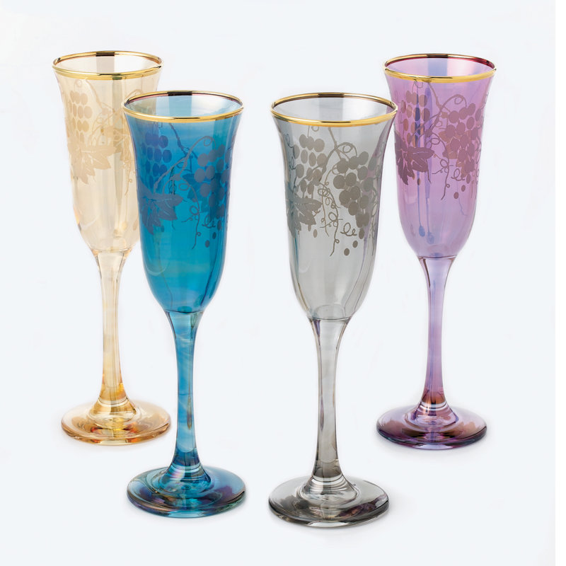 Flûte en verre 9 oz à raisin design