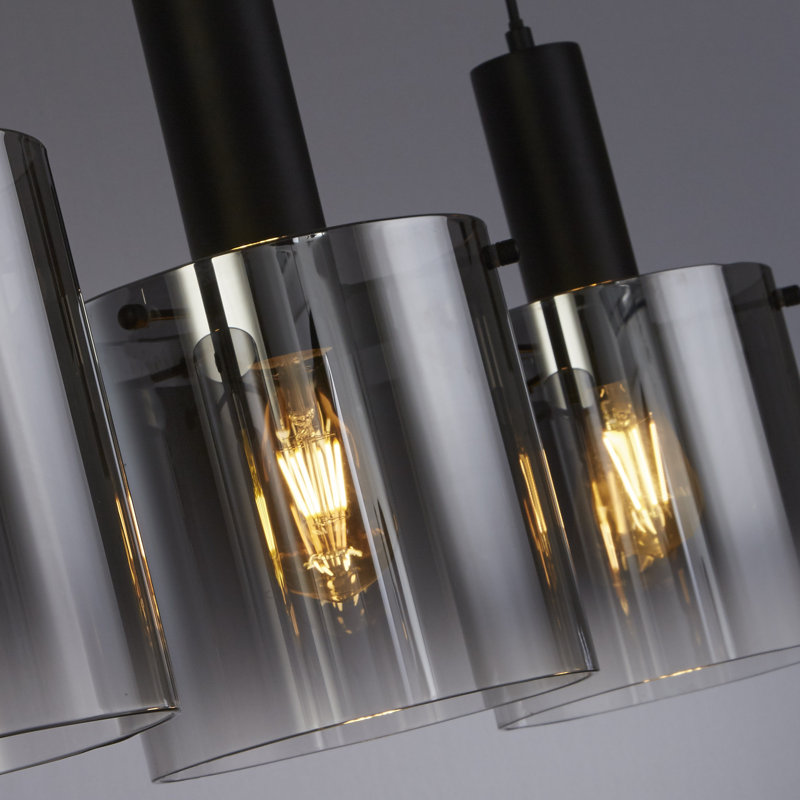 Montravious 4 - Light Cylinder Chandelier, Powder Coated Matt, Smoked
