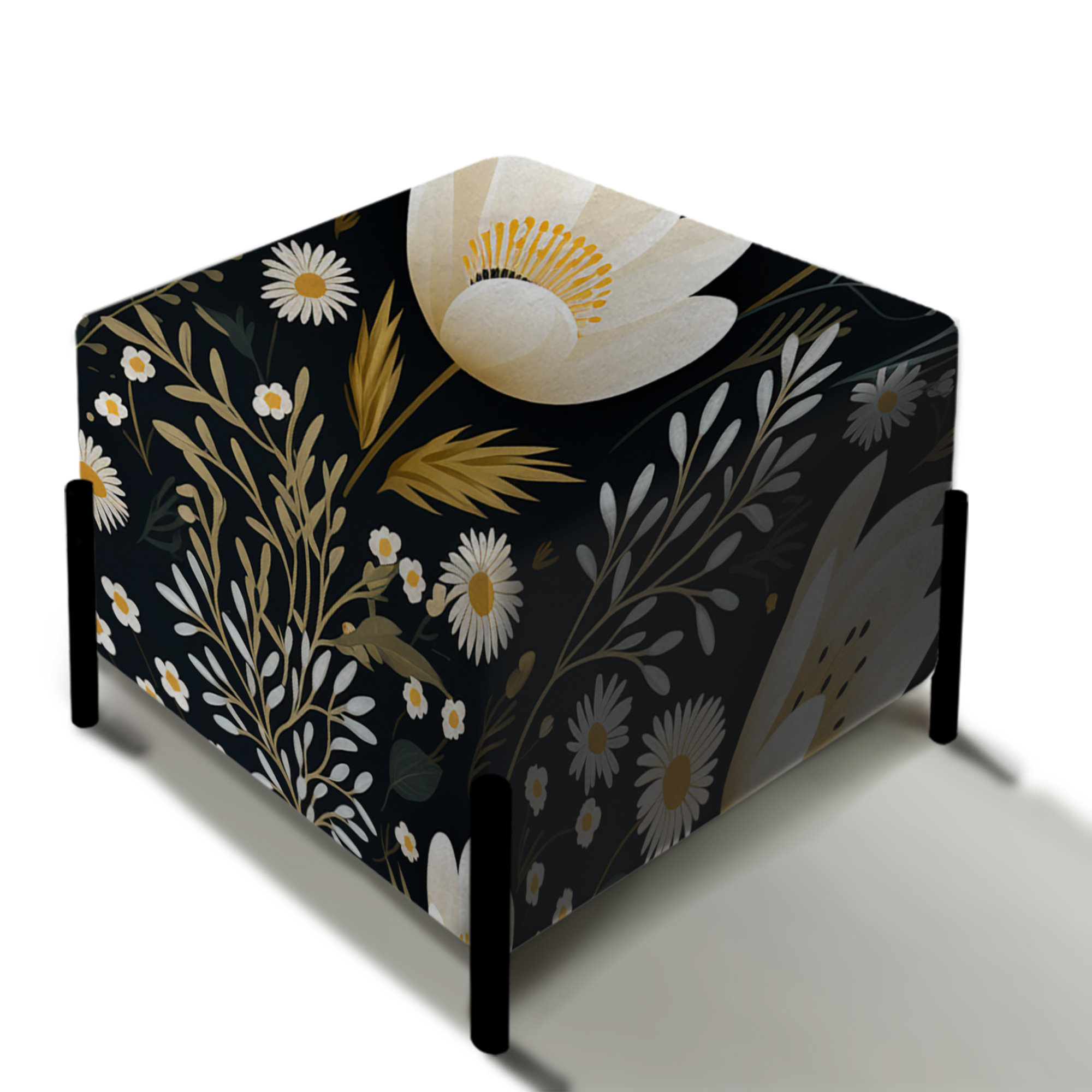 Design Art Whimsical Bohemian Bliss Floral Pattern - Floral Square ...