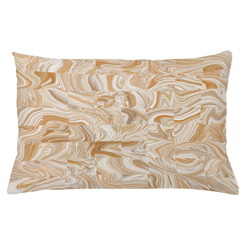 Housse de coussin lombaire abstrait intérieur/extérieur marbre, 16 po x 26 po