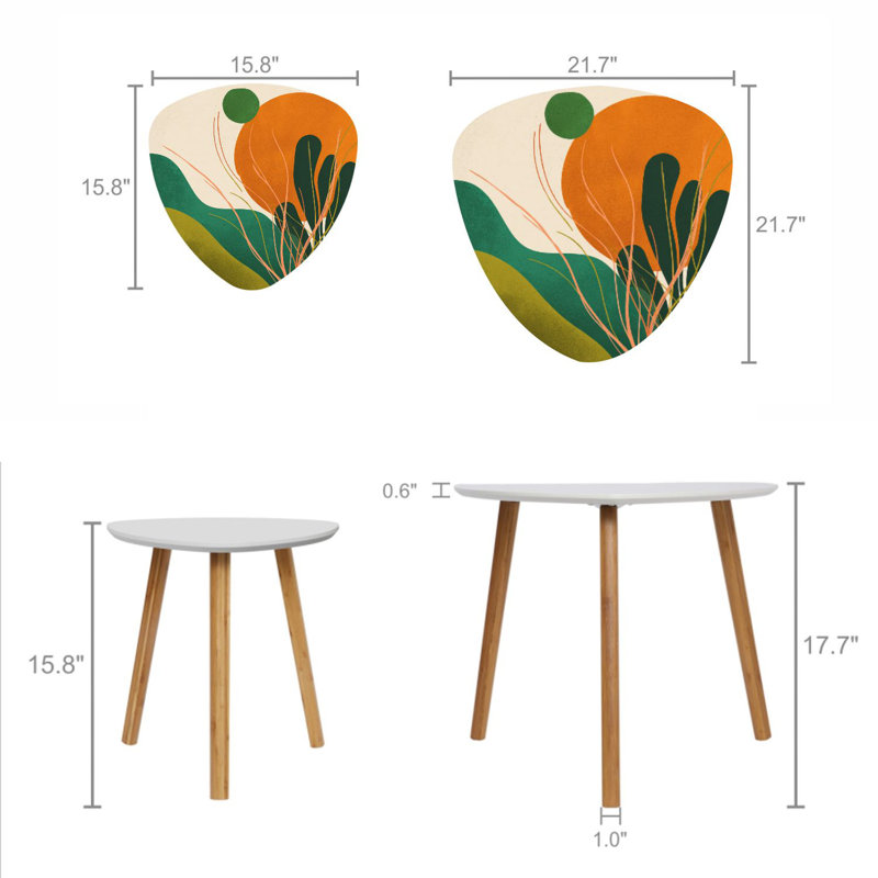 Ensemble de 2 tables basses gigognes Triangle