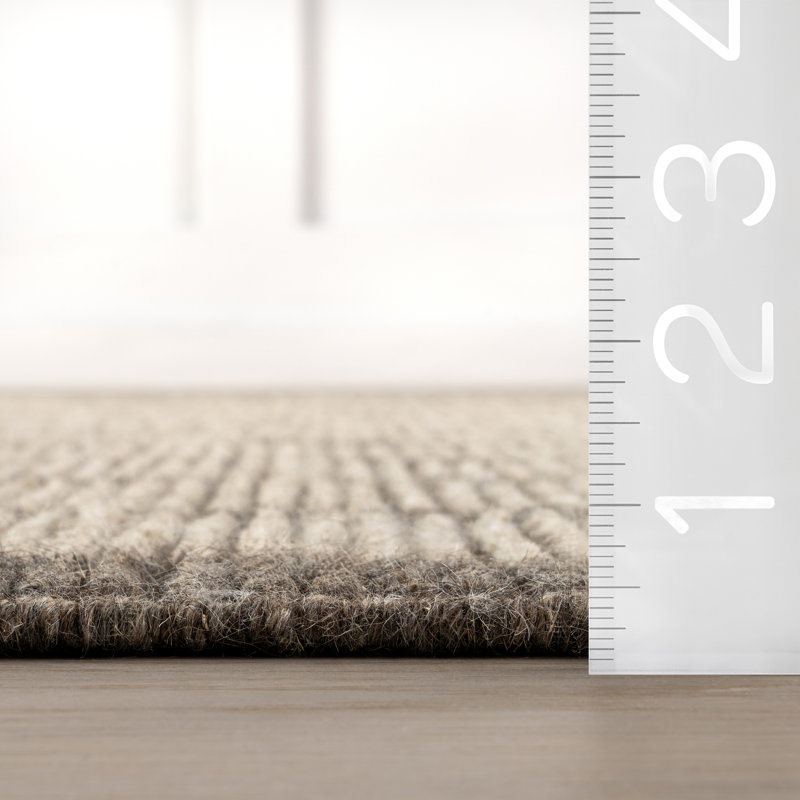  Eva Block Stripe Wool Area Rug, Rectangle 9' x 12'