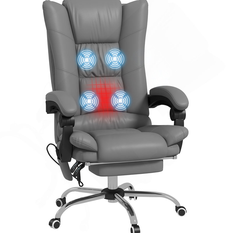 Chaise de bureau Vinsetto Vibration Massage, Gris