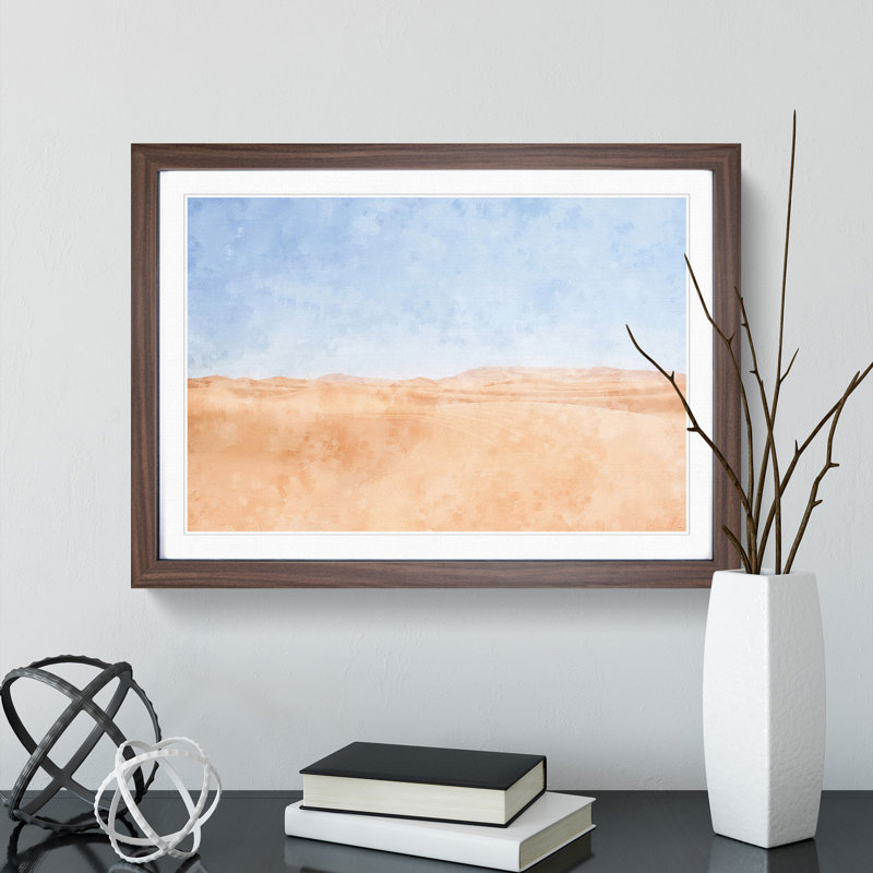 Sand Dunes of Morocco - Picture Frame Graphic Art, 36cm H x 48cm W x 2cm D, Walnut Framed