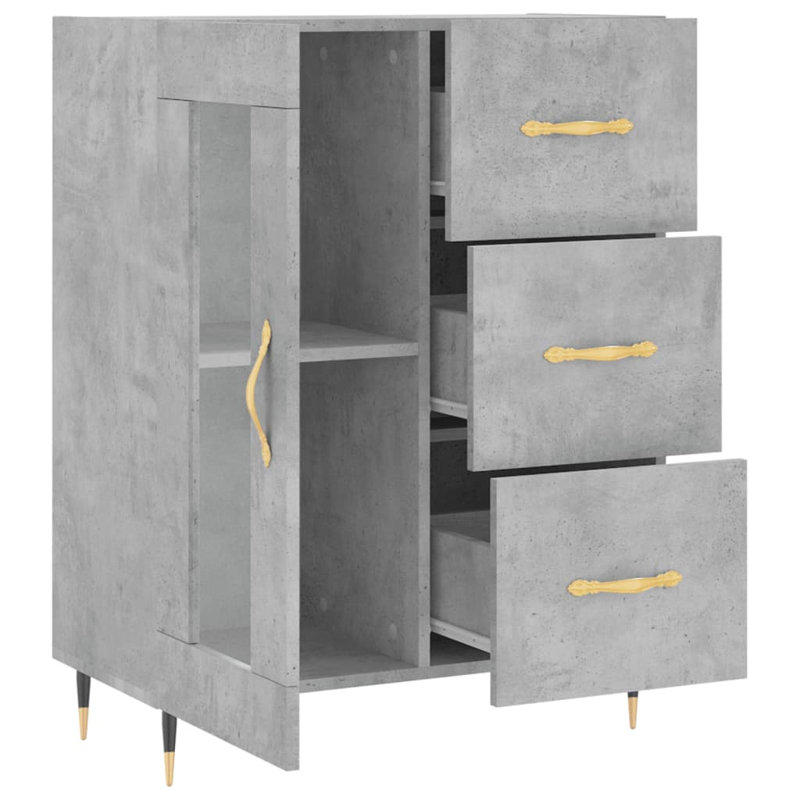 Roulston 3 -Drawer 1 -Door Accent Cabinet, Concrete Grey