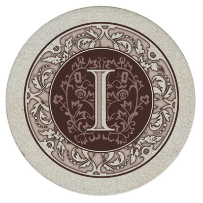 Monogram Letter 4-Pack Natural Sandstone Coasters