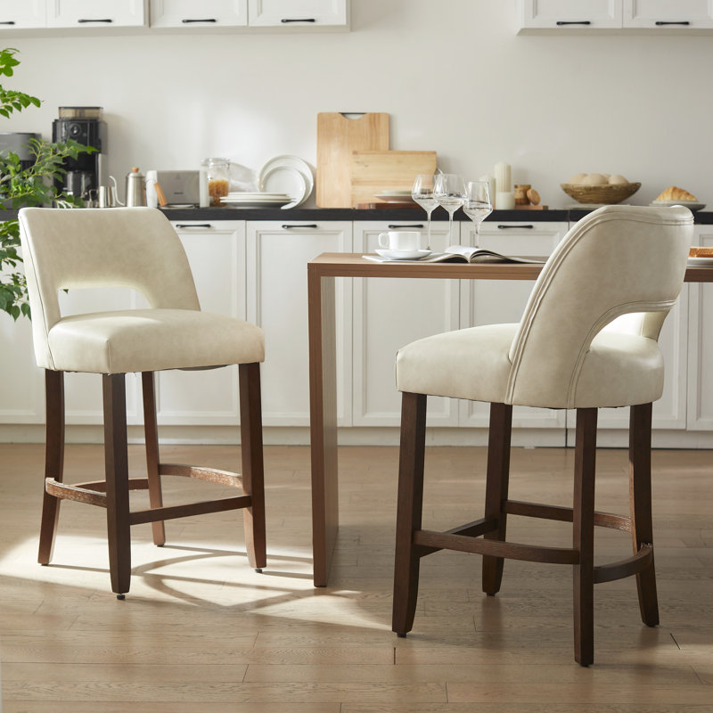 Ensemble de 2 tabourets de bar Bisto, Beige