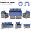 Ensemble de conversation pour patio avec coussins 7 personnes Mecayla -1427477742