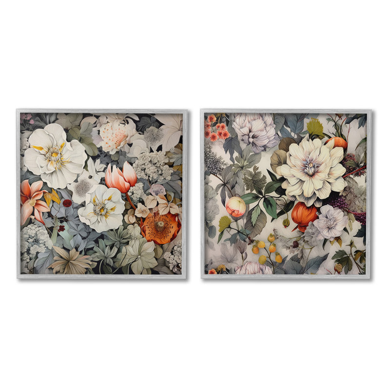 «Vintage Blooms Arrangement Single Photo Frame» par Lazar Studio 2, pièces sur toile, H 17 po x l 17 po