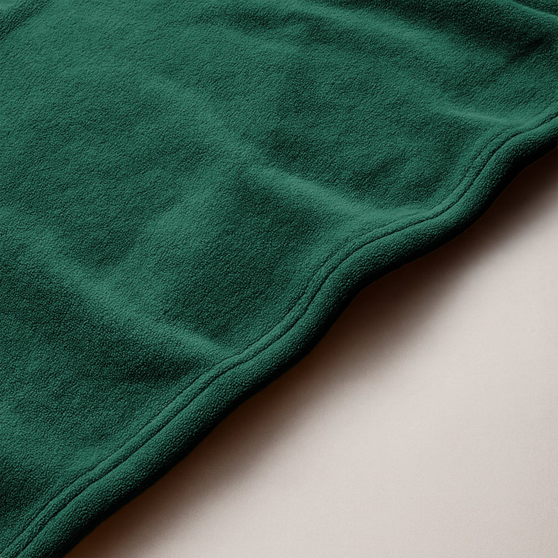 Fairmont Park Solid Color Lightweight, Warm Breathable, Soft Sherpa Fleece Blanket, Single 150cm x 130cm, Green Emerald