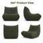 Chaise longue rembourrée en mousse Sherpa de 32,7 po de large avec capitonnage-886873180