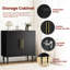 Buffet 30 po noir, buffet autoportant avec rangement