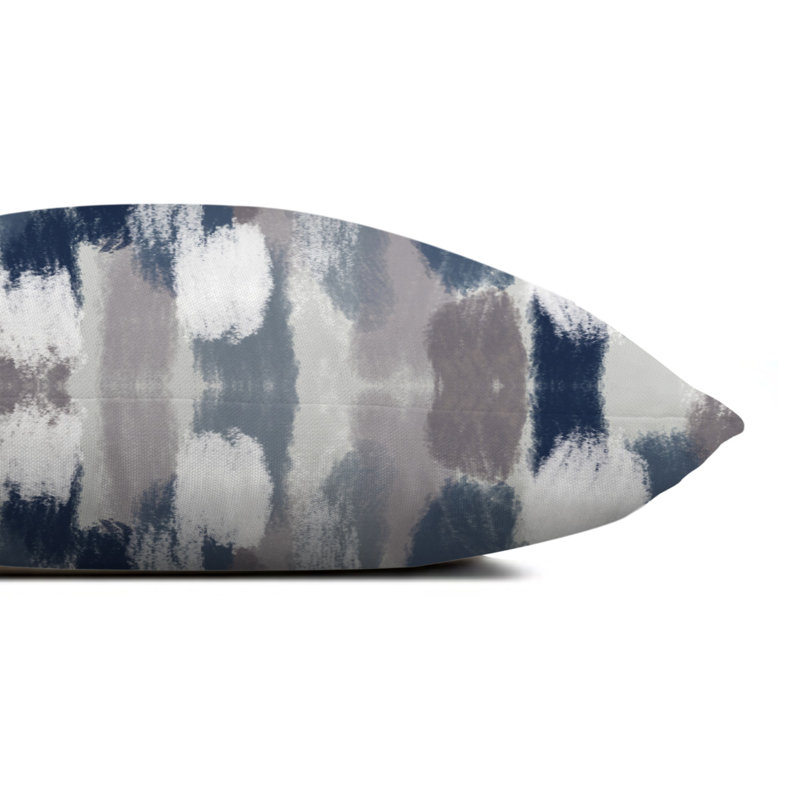 Abstract Outdoor Reversible Throw Pillow, Blue