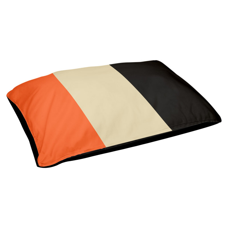 Oreiller Memphis, Grand (l 40 po x P 30 po x H 14 po), Orange / crème / noir
