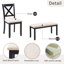 Ensemble de salle à manger de ferme 6 pièces: table en bois et 4 chaises + banc, 6 places, noir et chêne deux tons