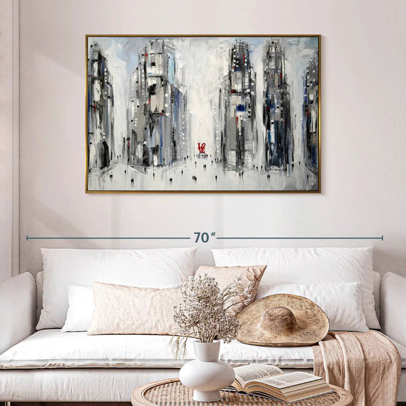 Urban Love I, 46 po x 31 po, Cadre flottant doré