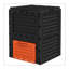 Composteur d'extérieur 80 gallons avec système d'aération, composteur en polypropylène de grande capacité pour déchets de jardin et déchets alimentaires, noir et orange-128987935
