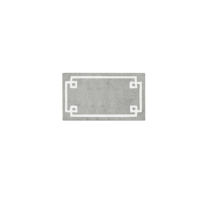 Evan 40" x 24" Gray Cotton Tufted Bath Rug