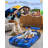 Inflatable Toddler Travel Bed with Safety Bumpers and 2-Min Auto Pump - 330-lb Capacity Portable Kids Bed - Blue-1834615278