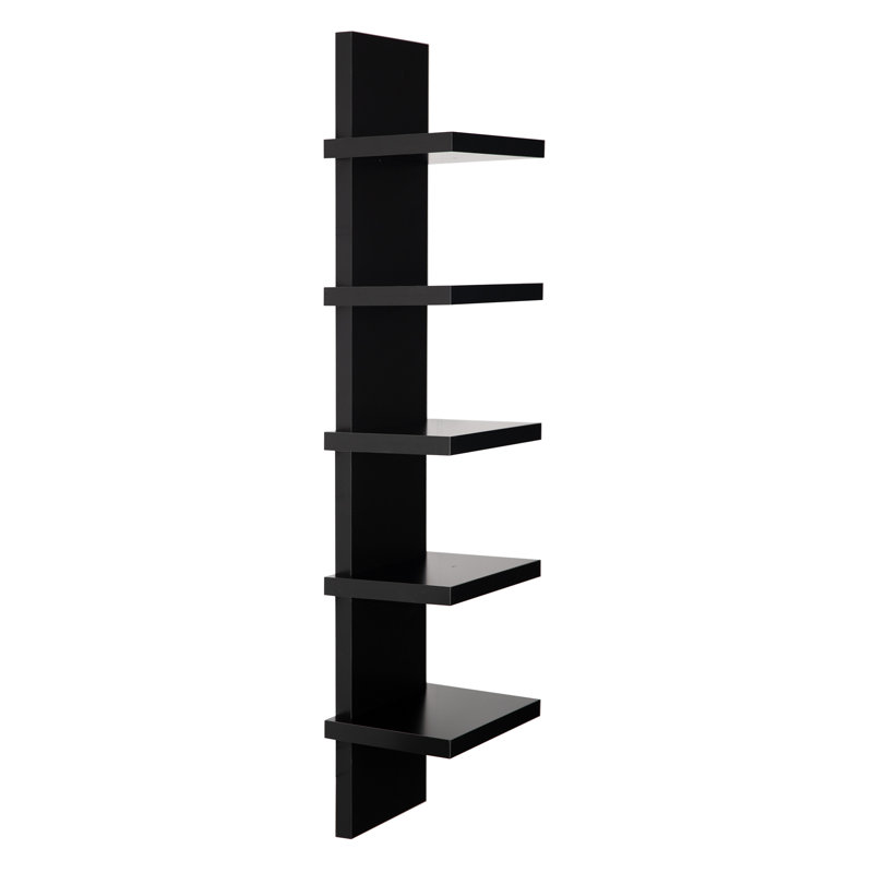 Pelicieux 5-Tier Small Wall Shelf, Black