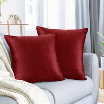 20 InchSq Ghini Feathers Pillow Cover - Red