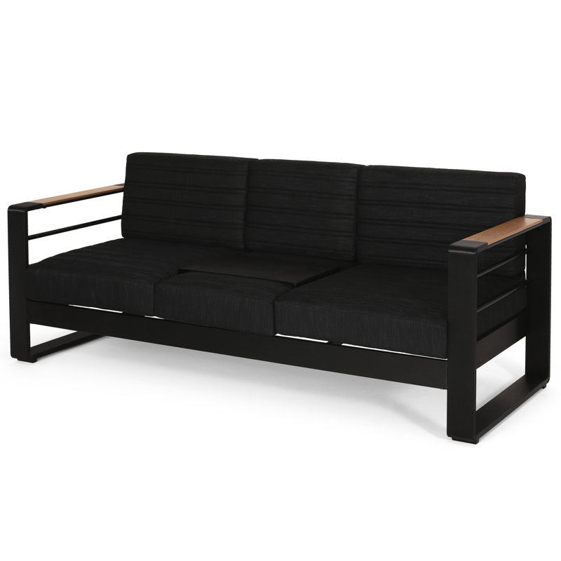 3 Seater With Aluminium And Water-Repellent Seat Materials, Black Stable Frame Spill-