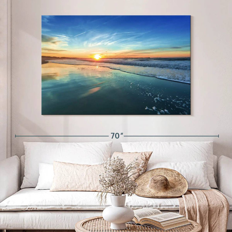 Gillard, soleil sur la plage, horizon, H 34 po x l 51 po