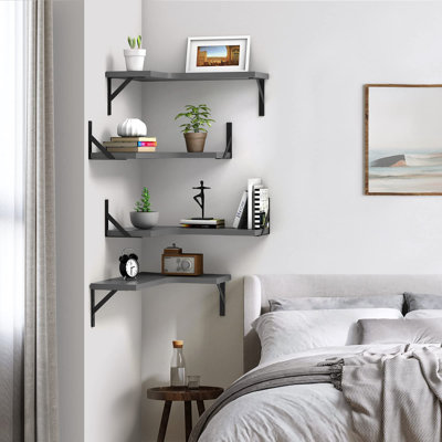 Ensemble de 4 tablettes murales en bois