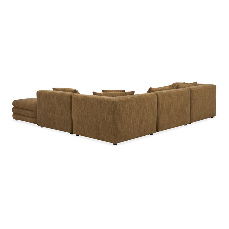 Donia 5 - Piece Upholstered Sectional, Amber Glow Mustard Tweed