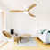 52 Inch Decorative Ceiling Fan With 6 Speed Remote White 3 Solid Wood Blades Reversible DC Motor For Living Room