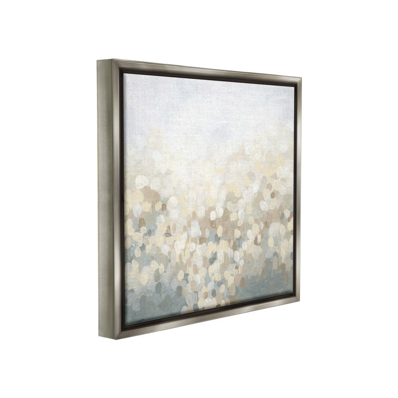 "Dots Neutral Gradient" par June Erica Vess sur toile, Cadre flottant gris lustré, H 25 po x l 25 po