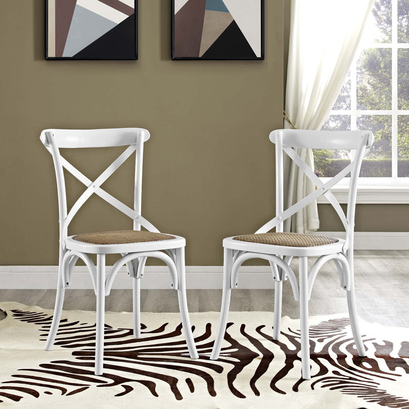Ensemble de 2 chaises d'appoint Modway Gear, Blanc, 2