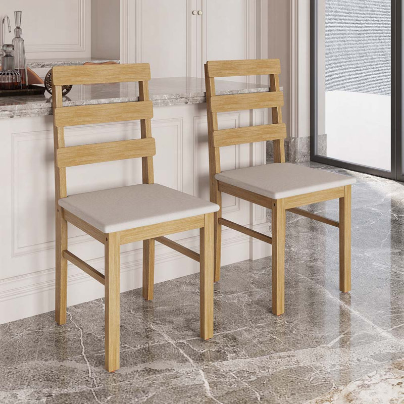 Dining Chair  With Upholstered Sitting, Natural
