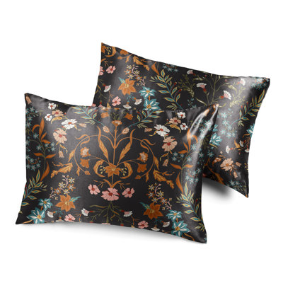 Boho Floral Wildflower Black and Orange Sheet Set by Sweet Jojo Designs