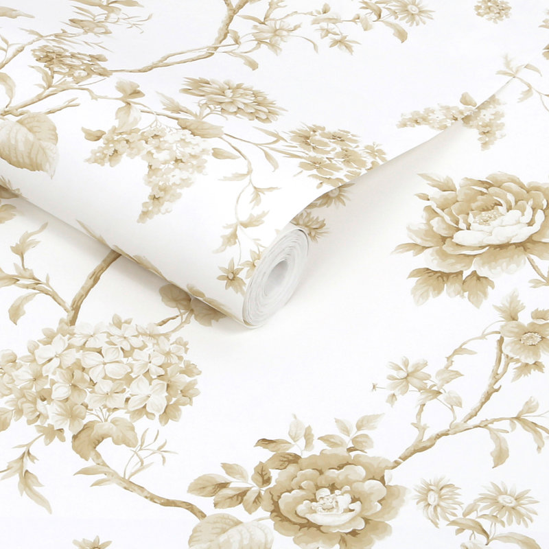  Floral Vine Russet Wallpaper, Yellow