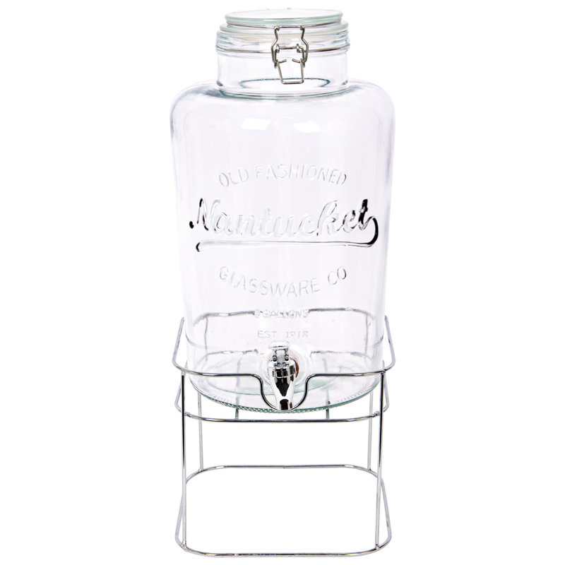 Rink Drink Glass Drinks Dispenser with Tap & Stand, 8.7L, Silver