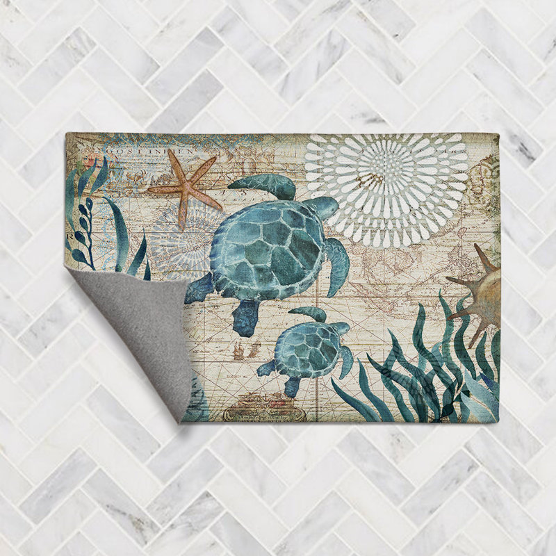 Bay Turtles Chenille Accent Rug, Rectangle 4' x 6'