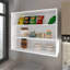 Armoire murale pour la cuisine, blanc - 30 po x 36 po x 12 po, panneau de particules, revêtement résistant aux égratignures, design moderne, range les épices, les bols et les bocaux-1209335628