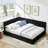 Full Size Upholstered Tufted Bed Frame, Sofa Bed Frame with Comfortable Backrest and Armrests, Full Size Bed for Bedroom, Living Room-115293789