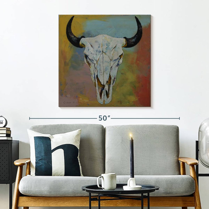 Crâne de bison Kerner, H 30 po x l 30 po