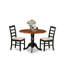 Ensemble de table à manger 5 pièces pour 4 personnes comprenant une table de salle à manger ronde avec Dropleaf et 4 chaises, noir et cerise-1645493340-1657405165-1740218438