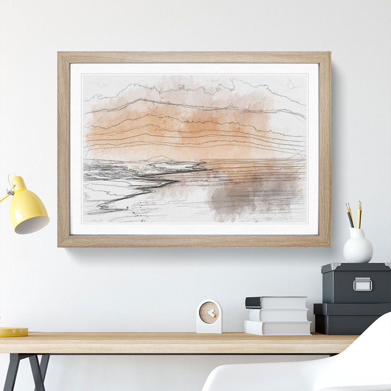 Golden Beach in Iceland - Picture Frame Graphic Art Print, Oak Framed, 45cm H x 63cm W x 2cm D