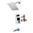Sumerain Modern Wall Mount Tub and Shower Faucet with 8" Square Rain Shower Head, Single Handle Tub and Shower Faucet with Pressure Balance Valve System, Chrome