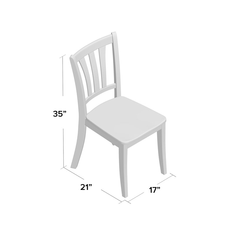 Pico 17.75'' H Solid Wood Side Chair, Dark Brown/Cream