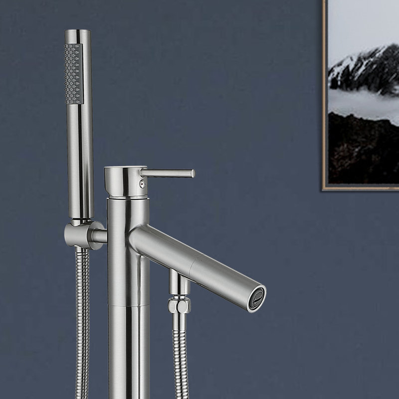 Floor Tub Spout with Diverter, Brushed Nickel