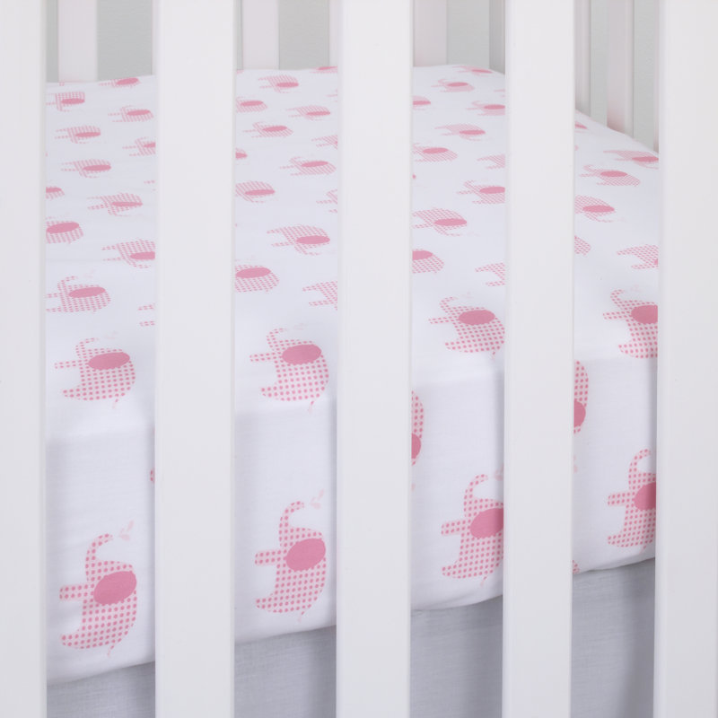 Drap housse de lit 100% coton éléphants