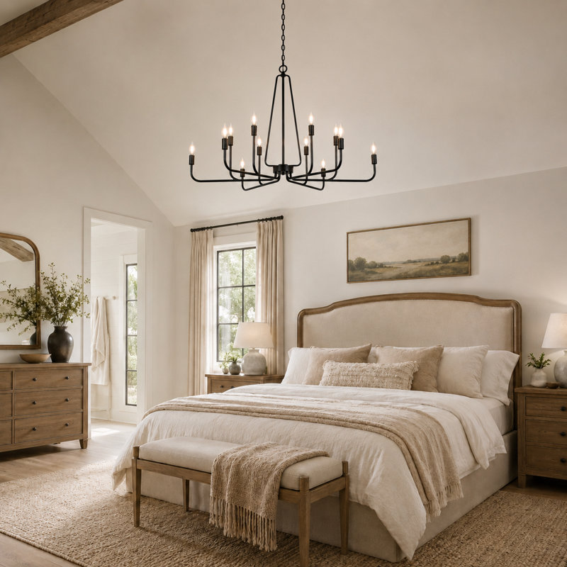 12-Light Dimmable Oversized Classic/Traditional Dining Room Chandelier