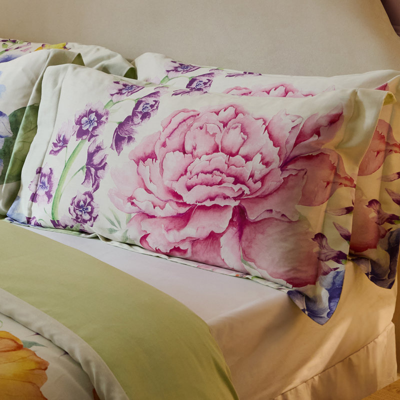 Idalia Cotton Floral Duvet Cover Set with Pillowcases Included, Kingsize Duvet Cover + 2 Standard Pillowcases