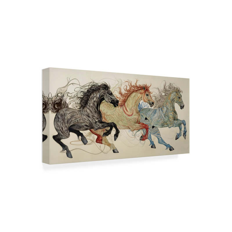 " Dancing Horses " by Sasha, 10" H x 19" W x 2" D