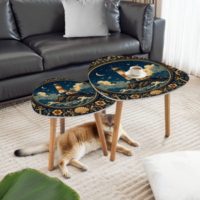 Ensemble de 2 tables basses gigognes Triangle